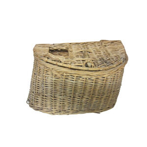 Vintage Wicker Woven Fishing Creel Basket Cabin Lodge Decor
